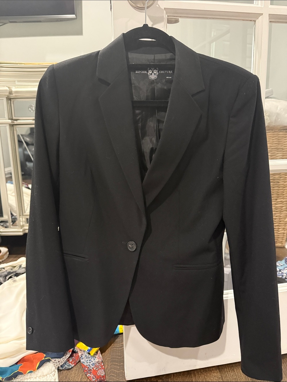 Hip Chik Couture Black Single-Button Women's Blazer - Tailored Notch Lapel